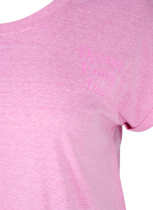 Melert T-skjorte i bomull, Cyclamen Melange, Packshot image number 2