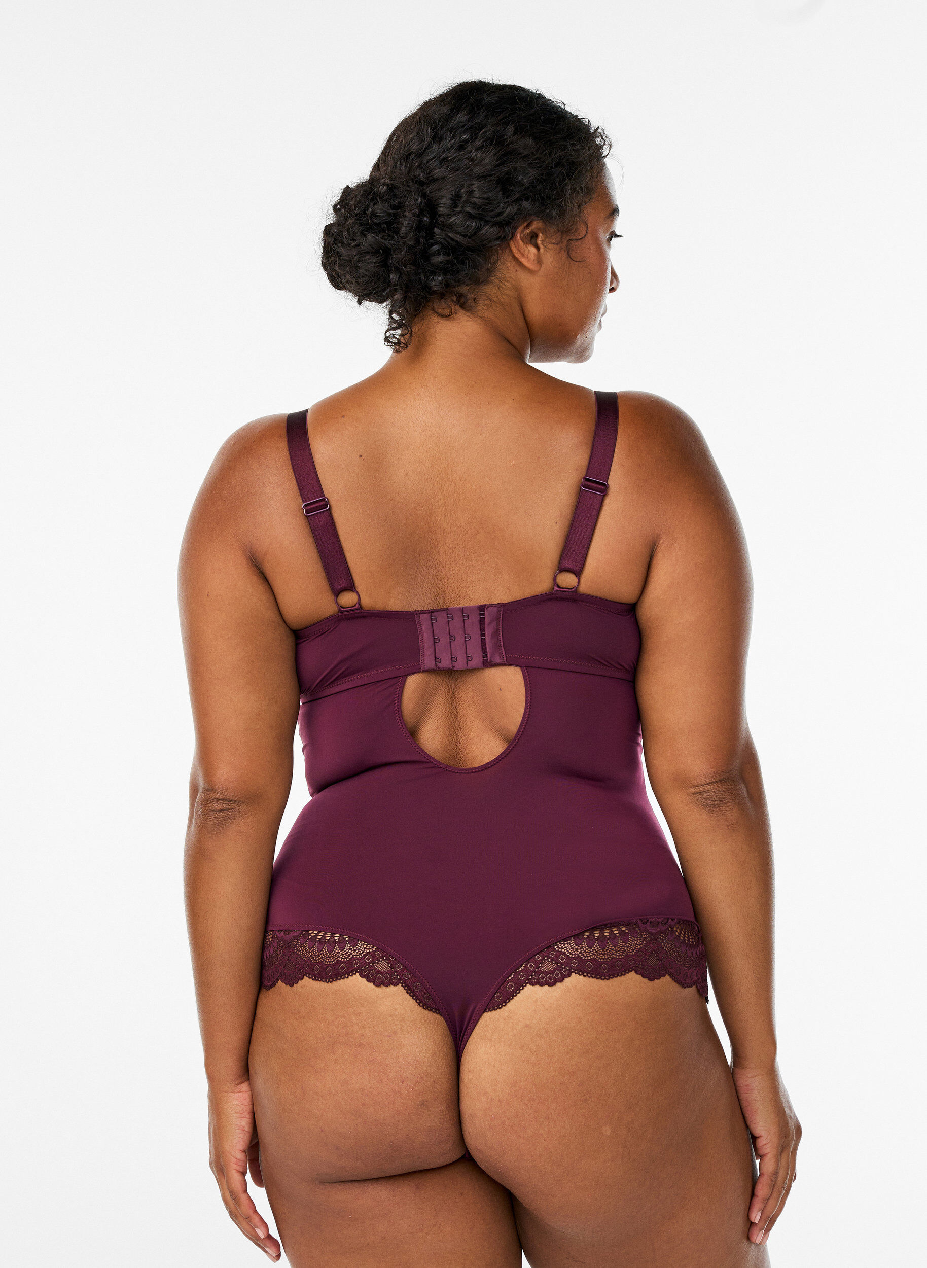 Zizzi Underwired blondebody med stroppe-detalj, R&oslash;d, Model image number 1