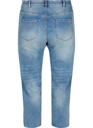 Zizzi 7/8-lengde jeans med rå kanter og høyt liv, Blå, Packshot image number 1