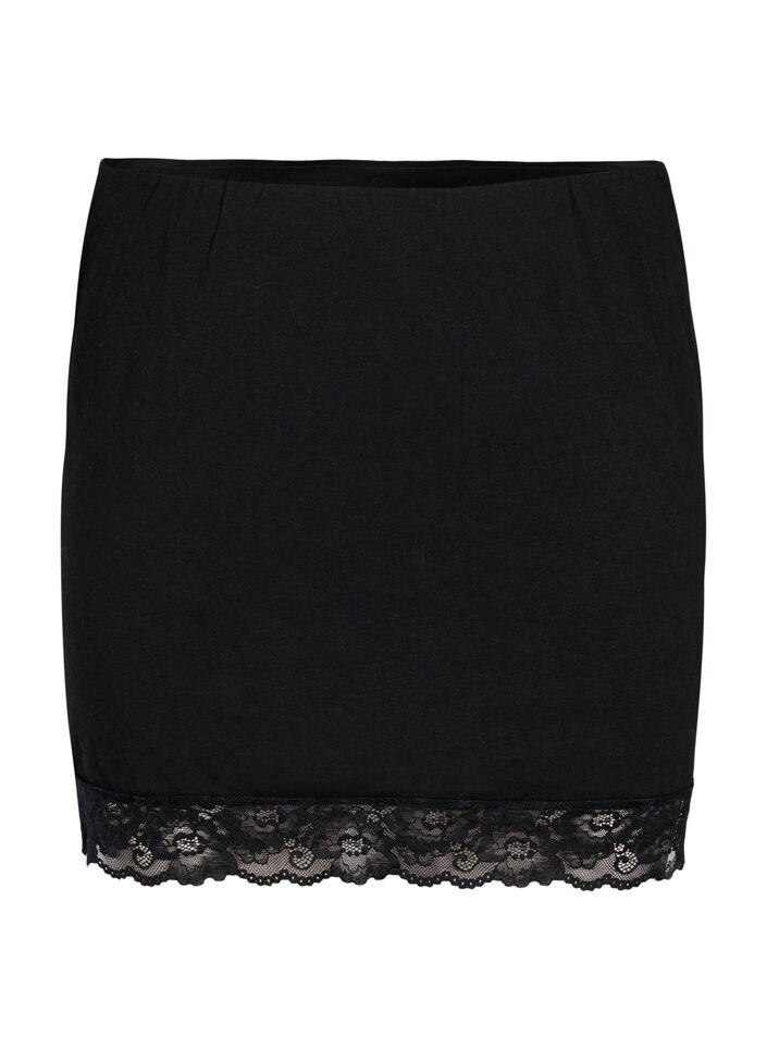 2-pakk toppforlenger med blondekant, Black/Black, Packshot image number 3