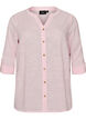 Bomullsbluse med V-hals, Rosa, Packshot image number 0