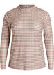 Rutete mesh bluse, Beige, Packshot image number 0