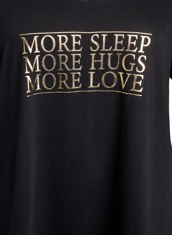 Nattkjole i &oslash;kologisk bomull med V-hals, , Packshot image number 2