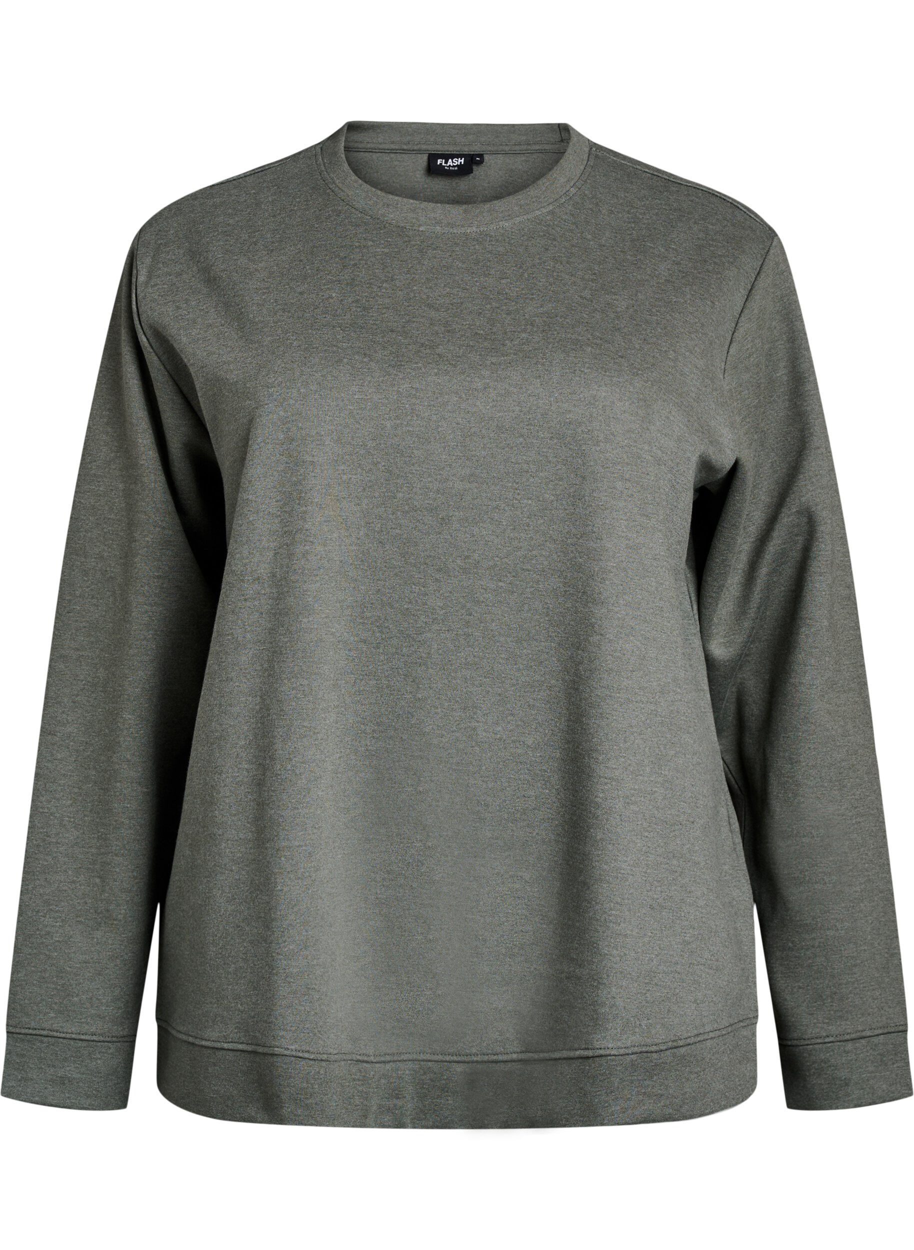 ZizziGenser med crewneck, Gr&oslash;nn, Packshot image number 0