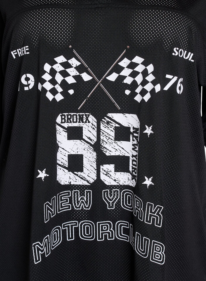 Sporty T-skjorte med fronttrykk, Black, Packshot image number 2