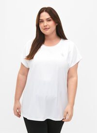 Kortermet trenings-T-skjorte, Bright White, Model