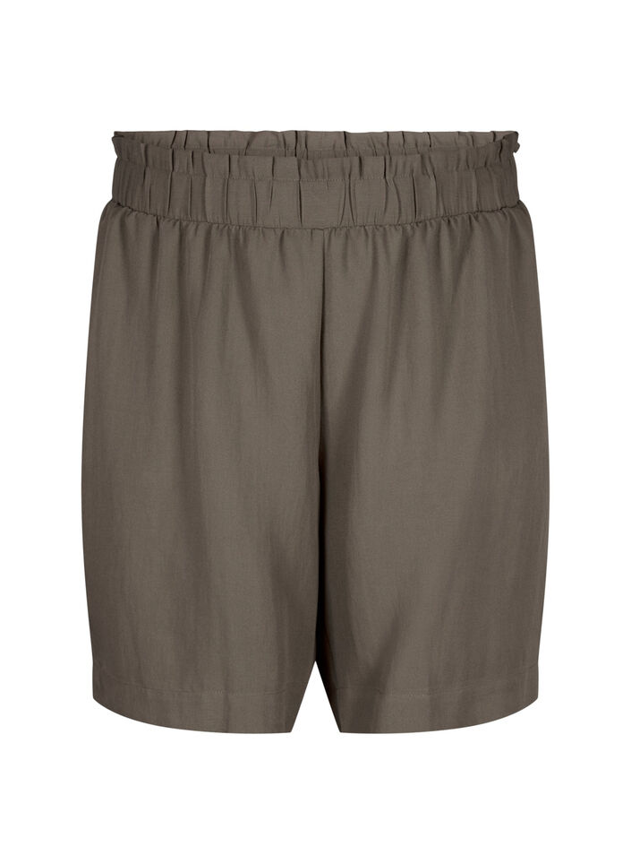 Løse shorts i viskose, Chocolate Chip, Packshot image number 0