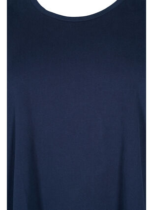 Basis T-skjorte i bomull med 3/4 ermer, Navy Blazer, Packshot image number 2