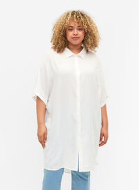 Lang skjorte i viskose, Bright White, Model