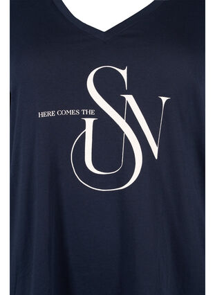 T-skjorte i bomull med trykk, Navy Blazer SUN, Packshot image number 2