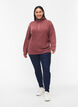 Strikket genser med h&oslash;y hals og glidel&aring;s, Rosa, Model image number 1