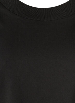 T-skjorte med en bred ribbekant ved halsen, Black, Packshot image number 2