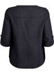 Bluse i bomull med V-hals, Svart, Packshot image number 1