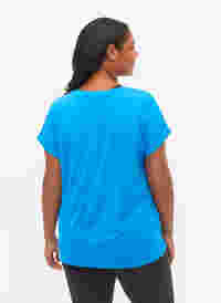 Kortermet trenings T-skjorte, Brilliant Blue, Model