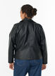 Biker jakke i imitert skinn, Svart, Model image number 2