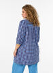 Tunika med gingham-sjekk og volangkrage, Bl&aring;, Model image number 1