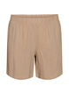 Shorts i bomullsmusselin med h&oslash;y midje, Beige, Packshot image number 0