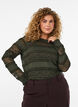 Bluse med blonder og lange ermer, Gr&oslash;nn, Model image number 0