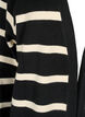 Strikket cardigan med striper i viskoseblanding, Black w. Birch, Packshot image number 2
