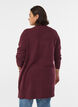 Ribbestrikket cardigan med lommer, M&oslash;rk Bordeaux, Model image number 2