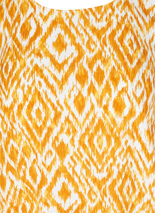 Kortermet viskosebluse med mønster, Golden Yellow AOP, Packshot image number 2