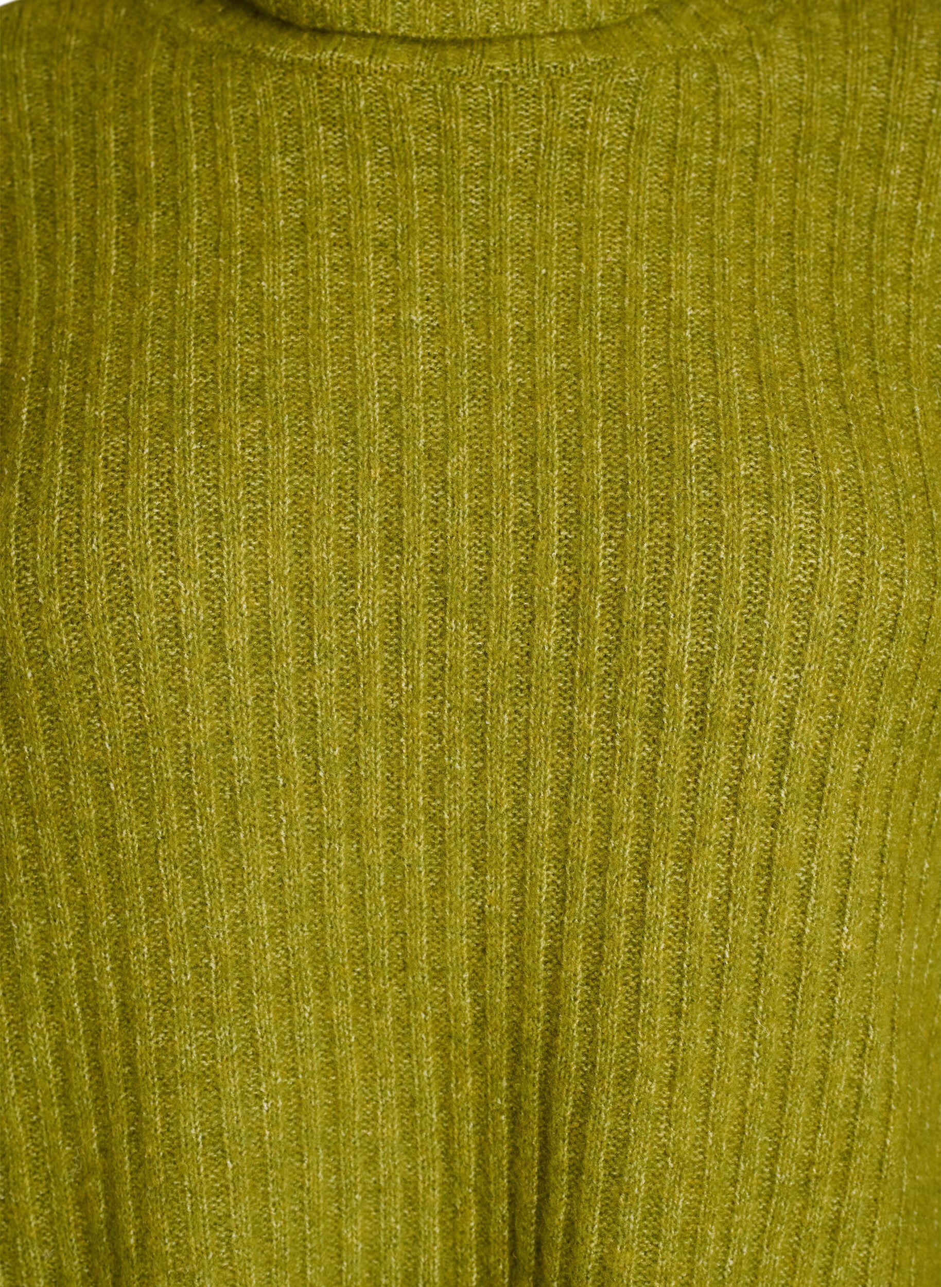 ZizziStrikket topp med h&oslash;y hals, Gr&oslash;nn, Packshot image number 2
