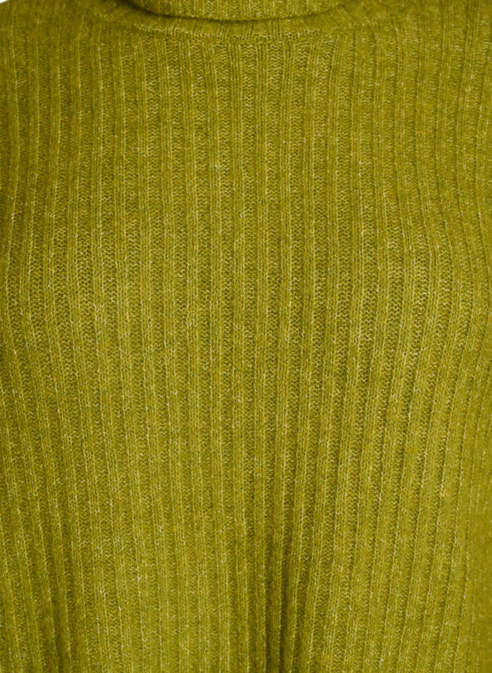 Strikket topp med h&oslash;y hals, Gr&oslash;nn, Packshot image number 2