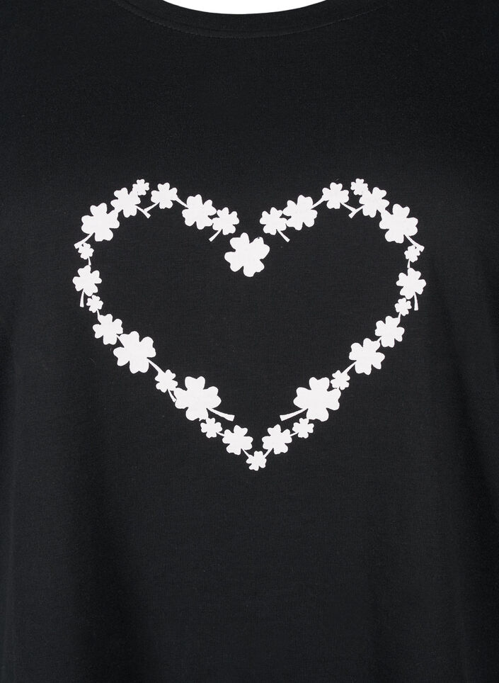 FLASH - T-skjorte med motiv, Black Flower Heart , Packshot image number 2