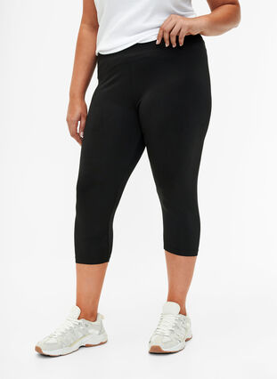 Zizzi 2-pack leggings med 3/4 lengde, Svart, Model image number 0