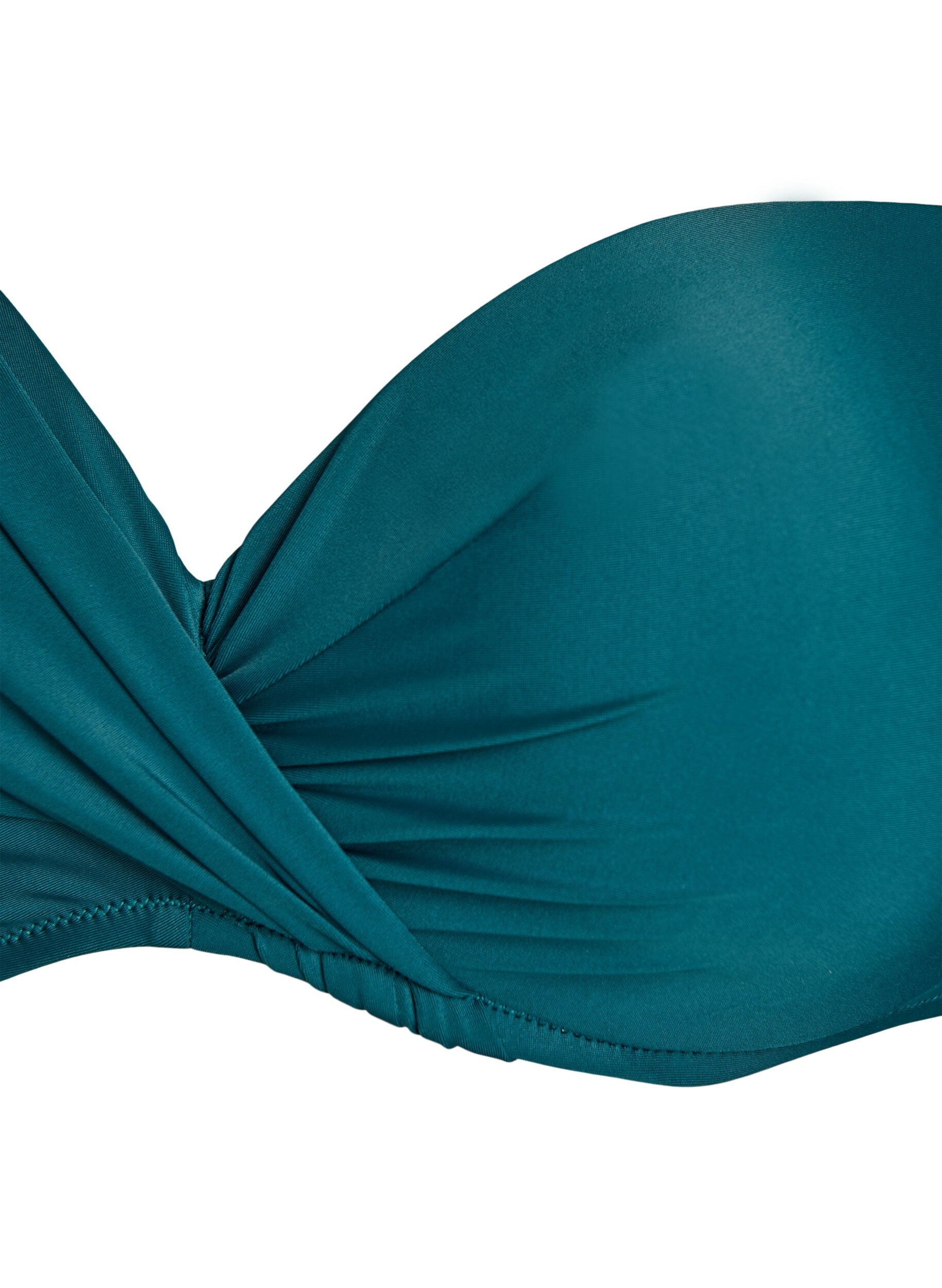 ZizziBikinioverdel med b&oslash;yle og drapering, Gr&oslash;nn, Packshot image number 2