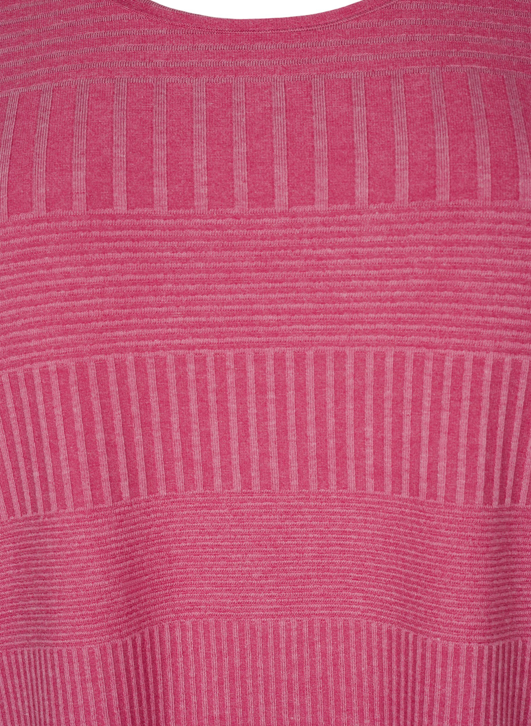 Zizzi Kjole med 3/4-lange ermer og stripem&oslash;nster, Malaga Mel., Packshot image number 2