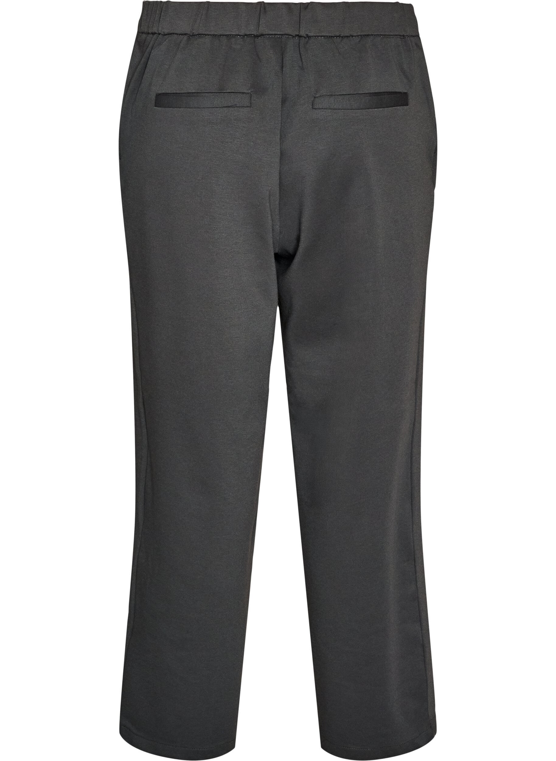 ZizziLoose fit jerseybukser med h&oslash;y midje, Gr&aring;, Packshot image number 1