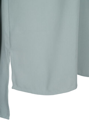 Zizzi Ensfarget skjorte med v-hals, Chinois Green, Packshot image number 3