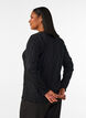 Jerseybluse med en b&oslash;lget tekstur, Svart, Model image number 2