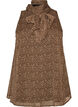 Bluse med h&oslash;y hals uten ermer og sl&oslash;yfe, Brun, Packshot image number 0