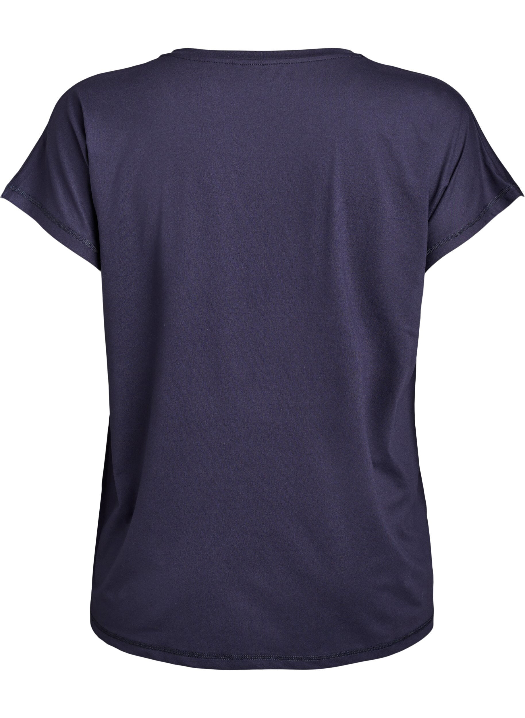 ZizziEnsfarget trenings-T-skjorte, Bl&aring;, Packshot image number 1