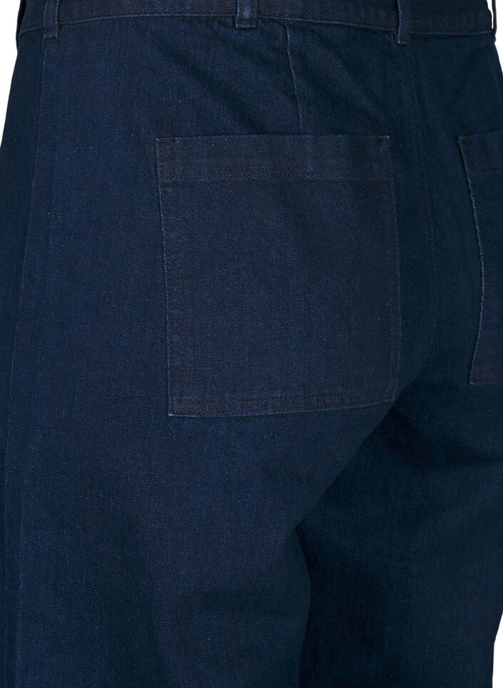 Jeans med h&oslash;y midje og vide ben, Bl&aring;, Packshot image number 3