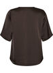 Satengbluse med albuelange ermer, Brun, Packshot image number 1