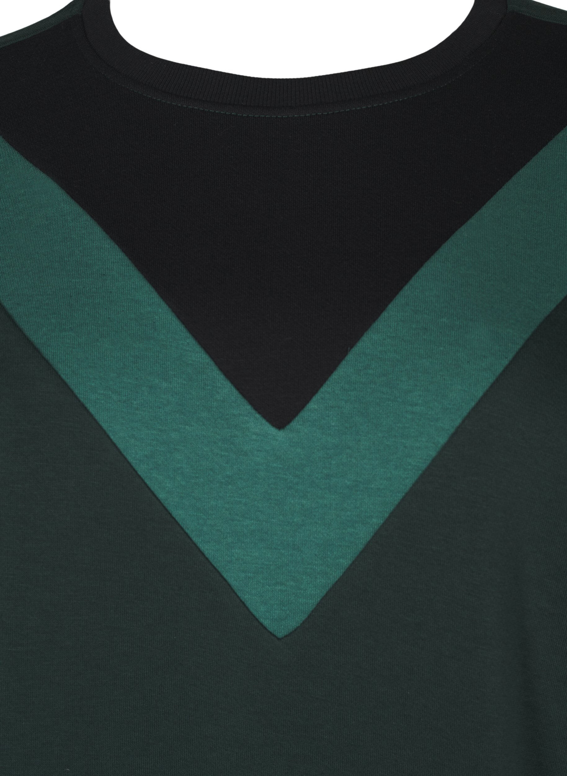 Zizzi Lang, fargeblokket sweatshirt, Scarab Color Block, Packshot image number 2