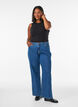 Jeans med vide ben og h&oslash;y midje, Bl&aring;, Model image number 0