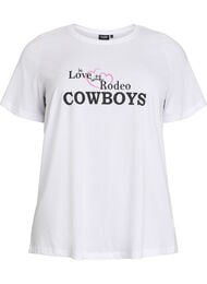 T-skjorte med trykk, Hvit