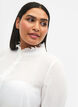 Skjortebluse med volangdetaljer, Bright White, Model image number 2
