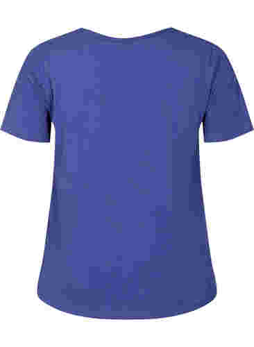 Ensfarget basis T-skjorte i bomull, Deep Cobalt, Packshot image number 1