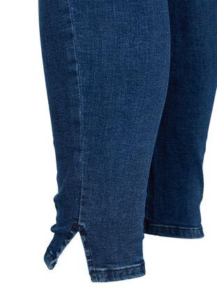 Kampanjevare - Cropped Amy jeans med splitt, Blue denim, Packshot image number 3