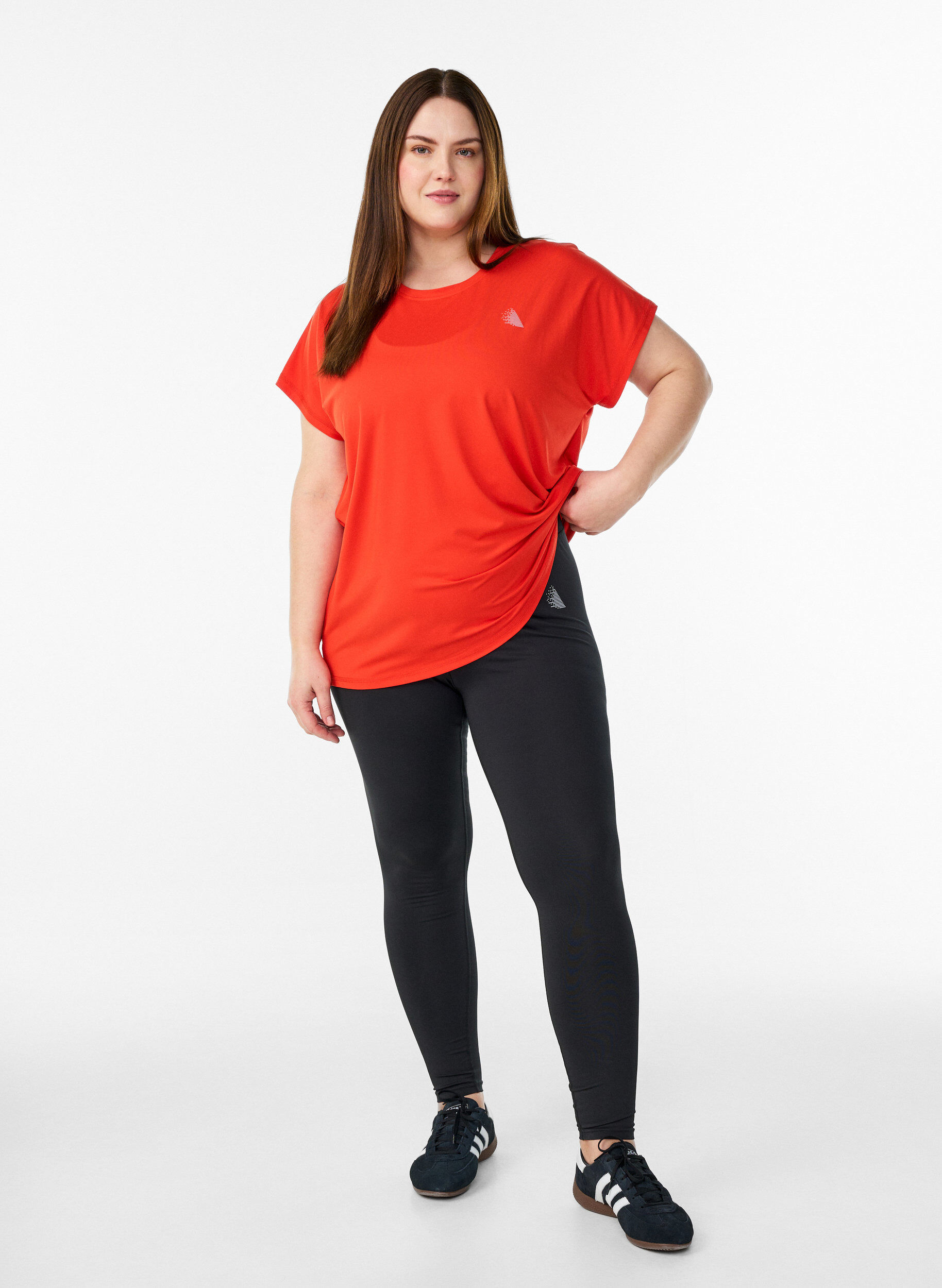 ZizziEnsfarget trenings-T-skjorte, Orange, Model image number 1