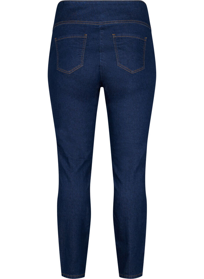 Stretchy jeggings i bomullsblanding, Dark blue, Packshot image number 1