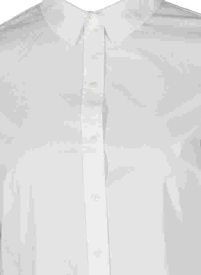 Økologisk bomullsskjorte med krave og knapper, White, Packshot image number 2
