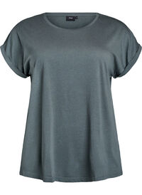 Kortermet T-skjorte i bomullsblanding, Grønn Kortermet T-skjorte i bomullsblanding