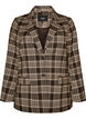 Rutete blazer med lommer og splitt bak, Brun, Packshot image number 0