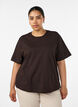 Boxy bomulls T-skjorte, Brun, Model image number 0